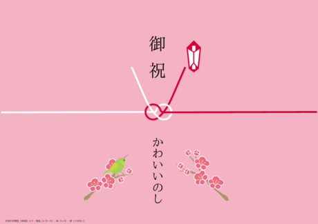 かわいい 御祝 のし紙鴇色【ときいろ】白【しろ】紅【くれない】