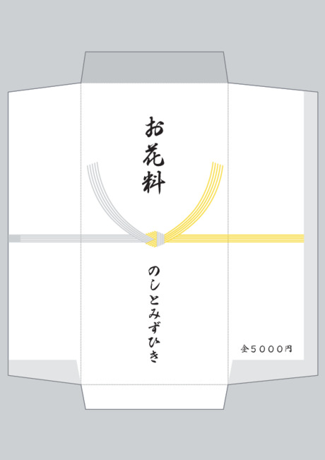 香典袋（黄白水引/仏のし）- 表書き -【お花料】