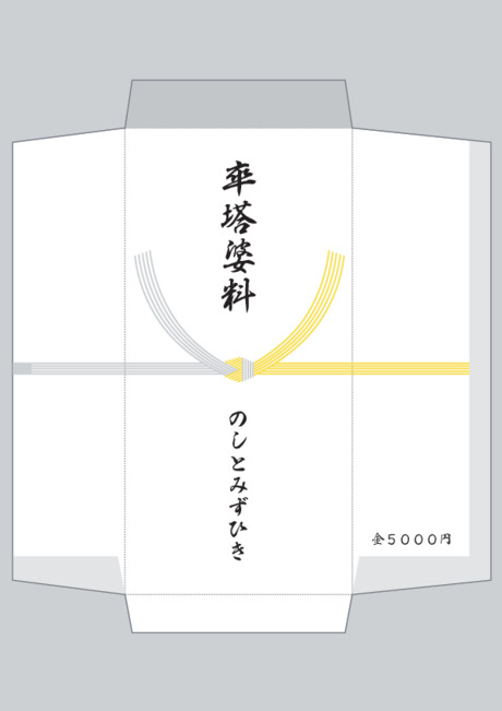 香典袋（黄白水引/仏のし）- 表書き -【卒塔婆料】