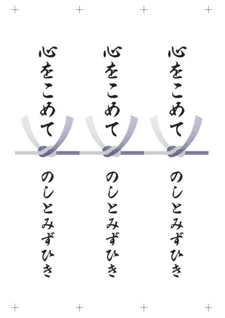 のし 短冊 - 表書き -【心をこめて】