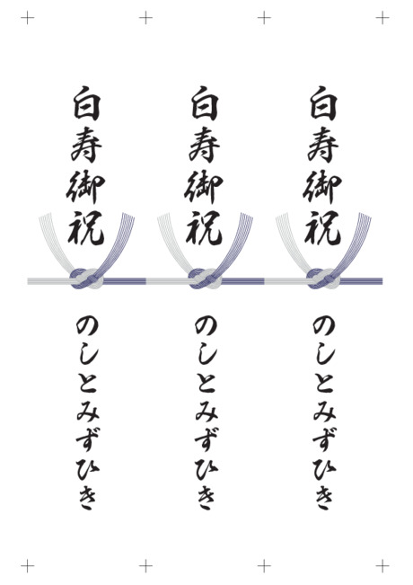 のし 短冊 - 表書き -【白寿御祝】