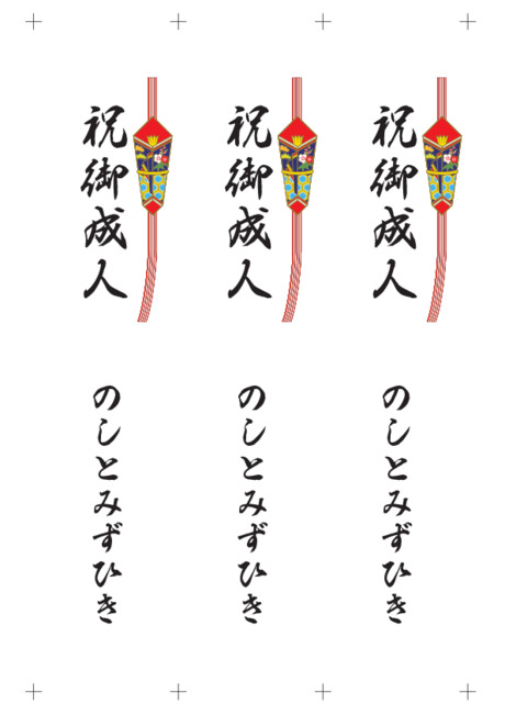のし 短冊 - 表書き -【祝御成人】