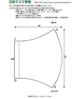 手作りマスクの型紙